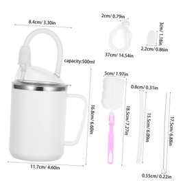 Baluue No Spill Sippy Cup for Adults Elderly Drinking Cup with Straw and Ergonomic Handle Leak Design for Safe Liquid Consumption for Seniors and Patients