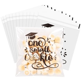 FOKICOS Graduation Cookie Gift Bags,400pcs Graduation Candy Cookie Gift Bags Self Adhesive Cellophane One Small Cookie Treat Bags for Congrats Grad School Party Snack Cookie Candy Packing Supplies
