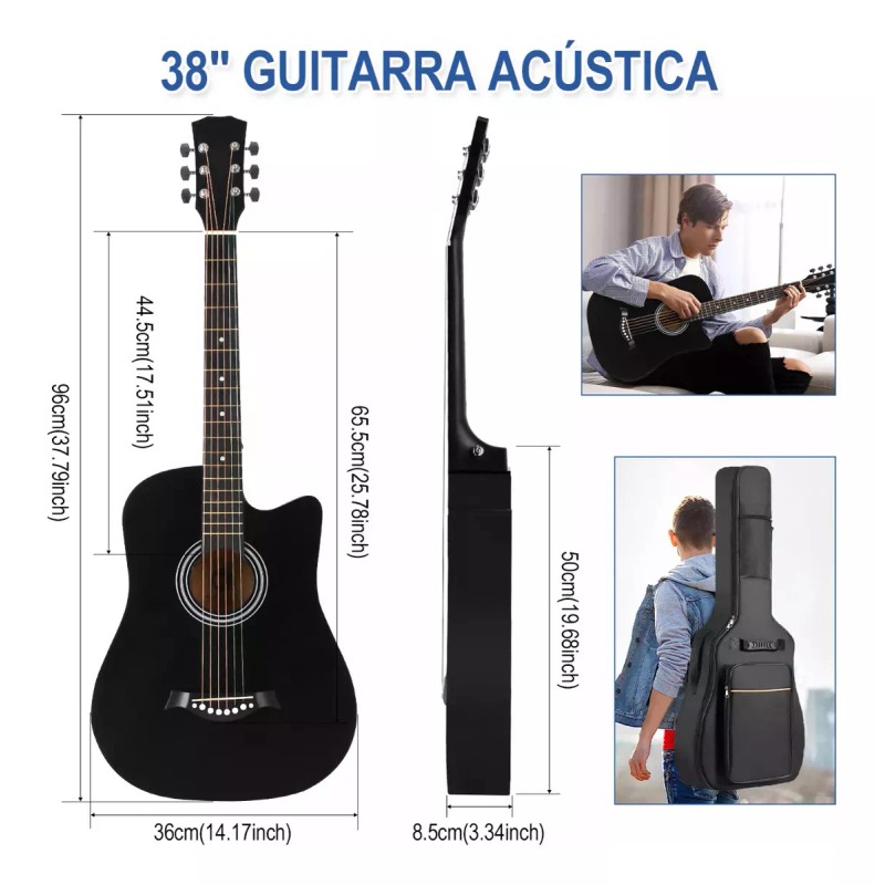 Deecsevn Guitarra criolla clásica Deecsevn 6 38in para diestros Color