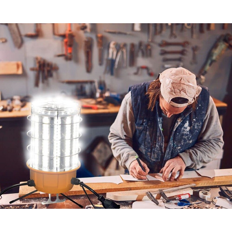 400W LED Temporary Work Light,Portable Hanging Construction Work Light,5000K 56000LM,with