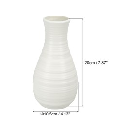 PATIKIL Flower Vase, Plastic Vase for Flowers Ceramic Look Table Centerpieces for Home Room Decor, White