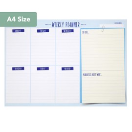 SUMMIT A4 Weekly Desk Planner, 52 Tear off pages, To Do List Notepad, Daily Planning Schedule and Calendar