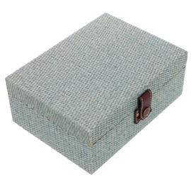 Healeved Box Wooden Treasure Chest Jewelry Box Decorative Trinket Storage Case with Lid Natural Organizer for Home Decor for Display and Keepsakes Blue