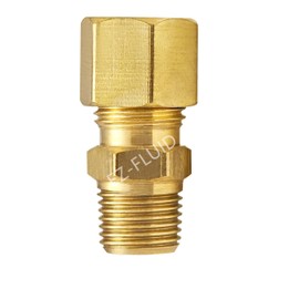 (1) EZ-Fluid 1/4" Comp. x 1/4" MIP Male Adapter Reducing Union Coupling Fittings Connector,Compression x NPT,LF Brass Compression Tube Fitting Safe for Drinking water Plumbing