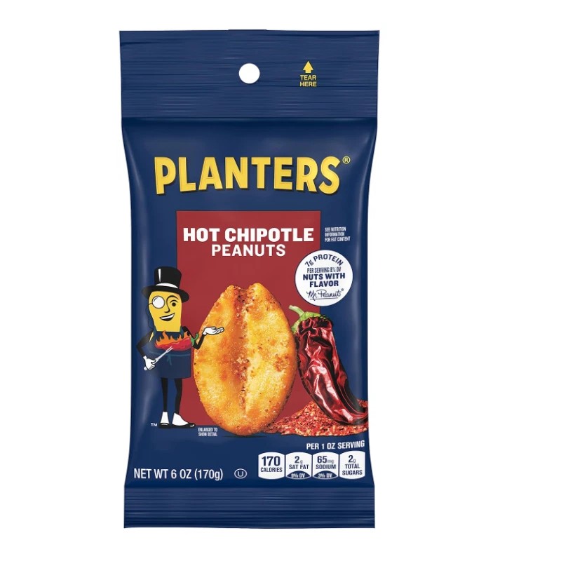 Planter's Planters Salted Peanut, Honey Roasted peanut, Hot Chipotle Peanuts,