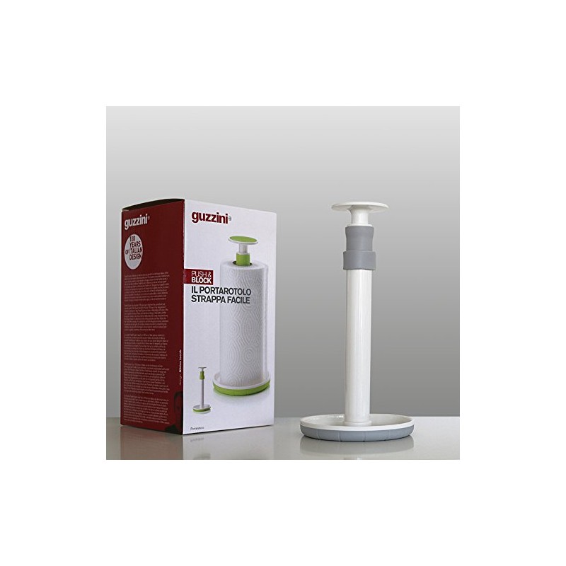 Guzzini Push and Kitchen Roll Holder Grey/White, Height Approximately 28