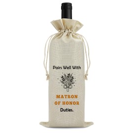 Matron of Honor Gifts from Bride Matron of Honor Wine Bag Bridesmaid Proposal Gifts Wedding Gifts for Matron of Honor Bride Tribe Wine Bottle Bag Bachelorette Party Bridal Shower Gift Wine Accessory