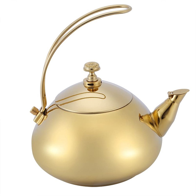 Stainless Steel Tea Kettle, 1.5L Induction Ready with Long Handle,