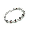 Franki Baker Sterling Silver Square Cut Garnet Gemstone Tennis Bracelet