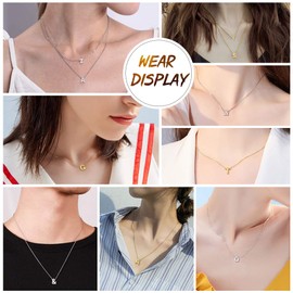 Silvora S925 Silver Letter Pendant, Name Initial Necklace, A-Z for Silver Name Necklace, Women, Children & Men, 46 cm + 5 cm Extension Chains, Silver