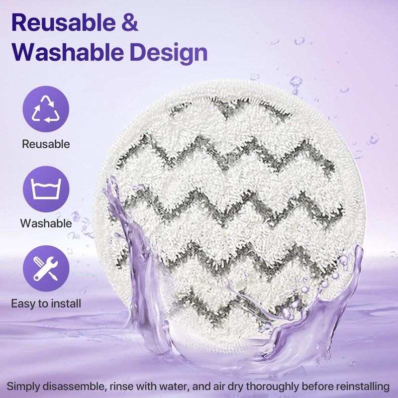 BIHARNT 12 Pack Microfiber Steam Mop Pads Replacement Compatible with