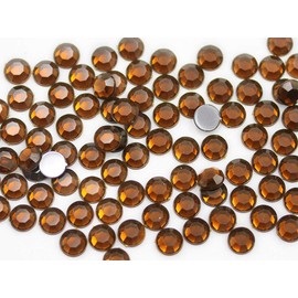 Allstarco 500PCS 9mm SS42 Brown Smokey Topaz .SZ Acrylic Flat Back Rhinestones for Jewelry Making and Face Painting Card Making Embelishments Plastic Gems