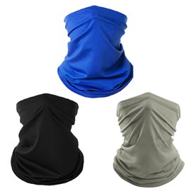 NITAIUN Pack of 3 Multifunctional Scarf, Tube Scarf, Bandana Neckerchief Men Women, Neck Warmer, Sun Protection, Breathable, Soft Face Mask, Balaclava for Outdoor Cycling, Skiing, Motorcycle, Running,
