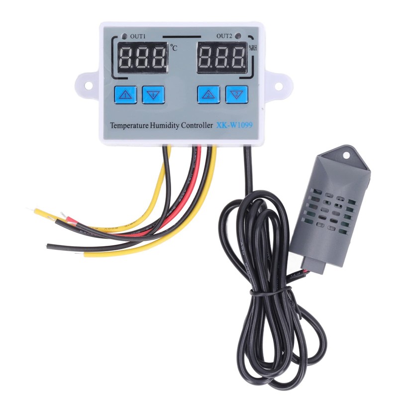 12V Temperature Humidity Controller, 0℃ to 100℃ 2 Digital Display
