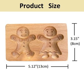 Wooden Cookie Molds Christmas Carved Wooden Cookie Biscuit Mold Baking Cookie Mold Wooden Mold Cookie Cutter Embossing Mold Gingerbread Mold DIY Baking Tools (Gingerbread Man)