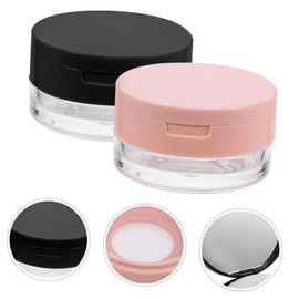 Outanaya DIY Makeup Powder Boxes 2 Pack Plastic Containers Sieve for Loose Powder Natural Beauty
