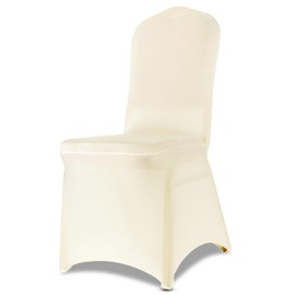 LIUJIAYI 30 Pcs Ivory Stretch Chair Covers - Premium Polyester Spandex Slipcovers for Wedding, Party, Banquet, Dining & Event Chairs