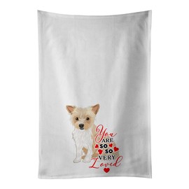 Caroline's Treasures Yorkie Parti so Loved White Kitchen Set of 2Kitchen Cotton Hand-Towels