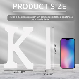 TONIFUL 7.8 Inch White Letter K Table Centerpiece A-Z DIY Birthday Party Decorations,White Alphabet K for Birthday,Chrismas,Graduation,Bridal Shower,Wedding,Anniversary Party Supplies