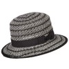Women's Crochet Weave Paper Braid Boater Hat - Black White
