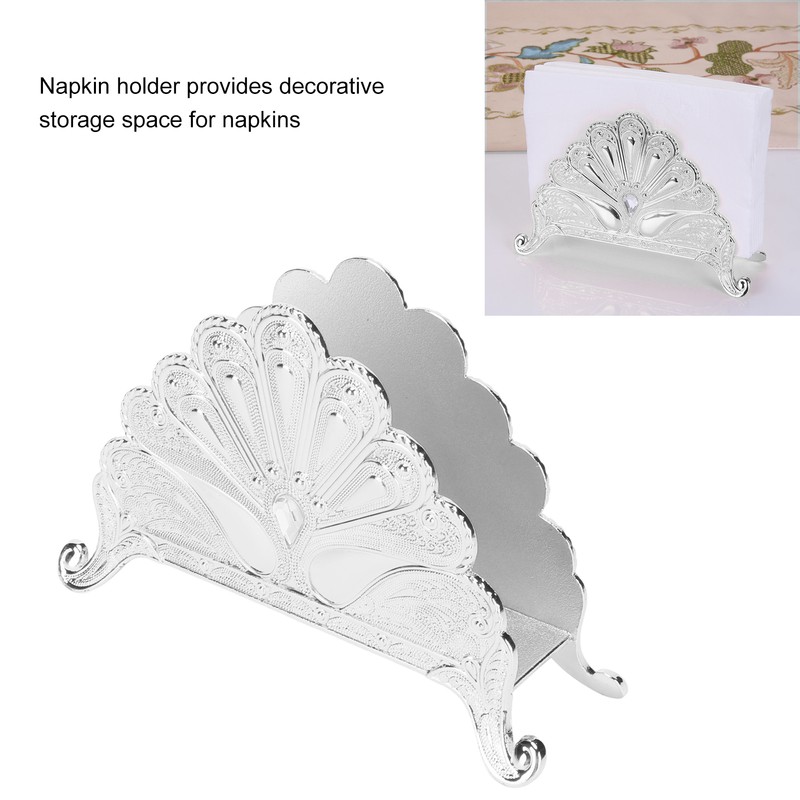 Napkin Holder Classical Metal Peacock Embossed European Style Table Tissue