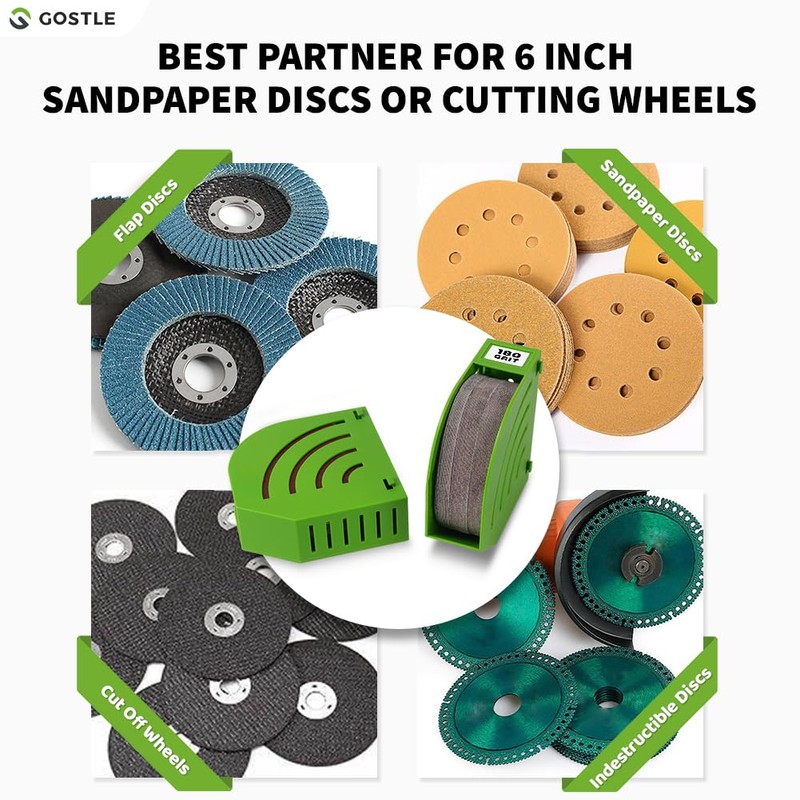 6 Inch Sanding Disc Storage Box, Sandpaper Organizer with 8