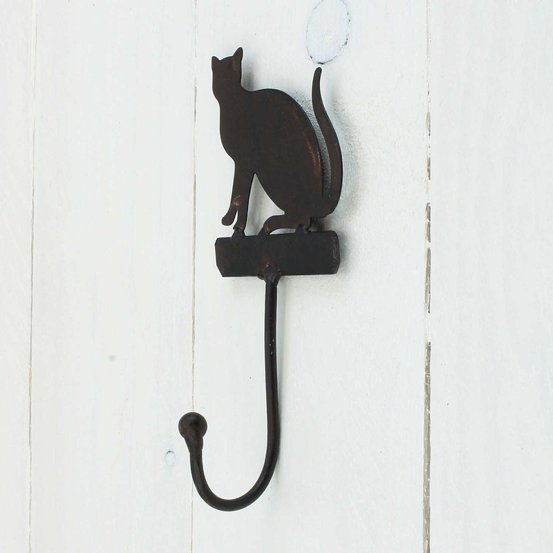 Macosa SA77670 Wall Hook Cat Cast Iron Country House Style