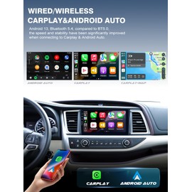 5G WiFi(6) Car Radio for Toyota Highlander 2014-2019, Android13/Wireless CarPlay/Android Auto/Touch Screen/GPS Navigation/Bluetooth/FM/HD Backup Camera (2Ram+64Rom)