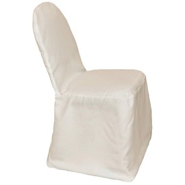 YOUR CHAIR COVERS - Polyester Chair Cover Ivory, Fitted Seat Covers for Banquet Chairs in Weddings and Events