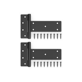National Hardware N166-035 6-in Industrial T Black Gate Hinge, 2 Count