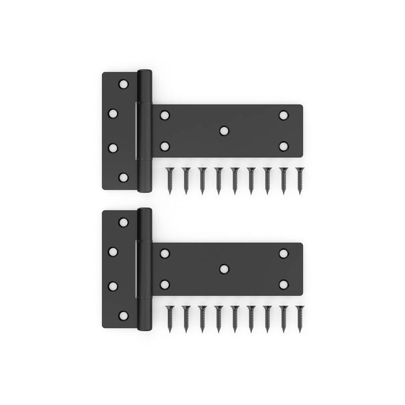 National Hardware N166-035 6-in Industrial T Black Gate Hinge, 2