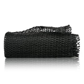 African Net Sponge, Long Bath Net Sponge with Knots African Wash Net Bathing Body Exfoliating Shower Body Back Scrubber Skin Smoother, Stretch Length to 63 Inch (Black)