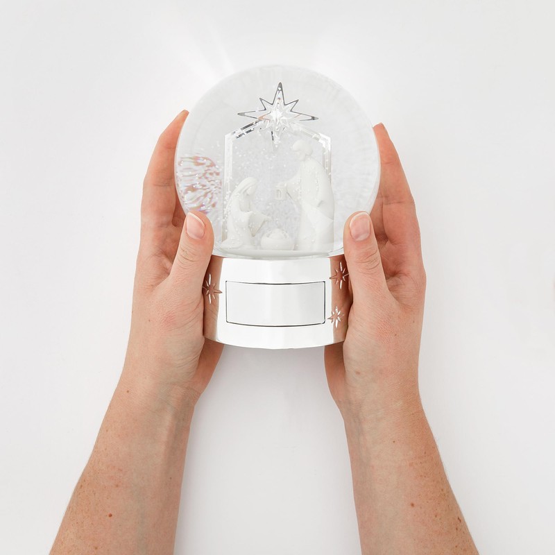 Things Remembered Engraved Nativity Musical Snow Globe (Free Customization), Plays
