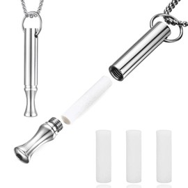 LAMKHOO Breathing Necklace to Quit Smoking and Vaping - Refillable Essential Oil Diffuser, Fidget Necklace for Anxiety Relief, Smokeless Inhaler with 3 Cotton Pods