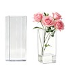 Acrylic Flower Vase, 25x10cm Square Minimalist Vase, Shatterproof Plastic Vases,