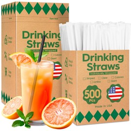 Delxo 1000 Count Individually Wrapped Black Plastic Straws - 7.75 Inch Long, 0.23 Inch Diameter - Disposable Drinking Straws for Party, Every Occasion - Made in USA