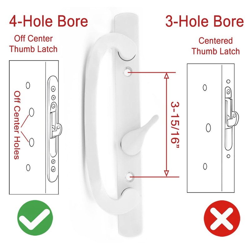 DECEBALUS 3-15/16" H.C., Sliding Patio Door Handle Set with Zinc