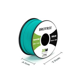 BROTREE Paracord 2 mm 30 m 100% Nylon Rope Cord with 1 Core Type I for Outdoor, Bracelet, DIY - 45 kg Breaking Load (Turquoise)