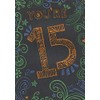 Designer Greetings Bronze Foil Scribble on Black Background Age 15