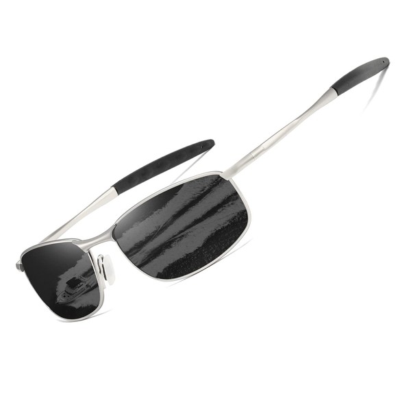 AEVOGUE Polarized Sunglasses For Men Rectangle Metal Frame Retro Sun