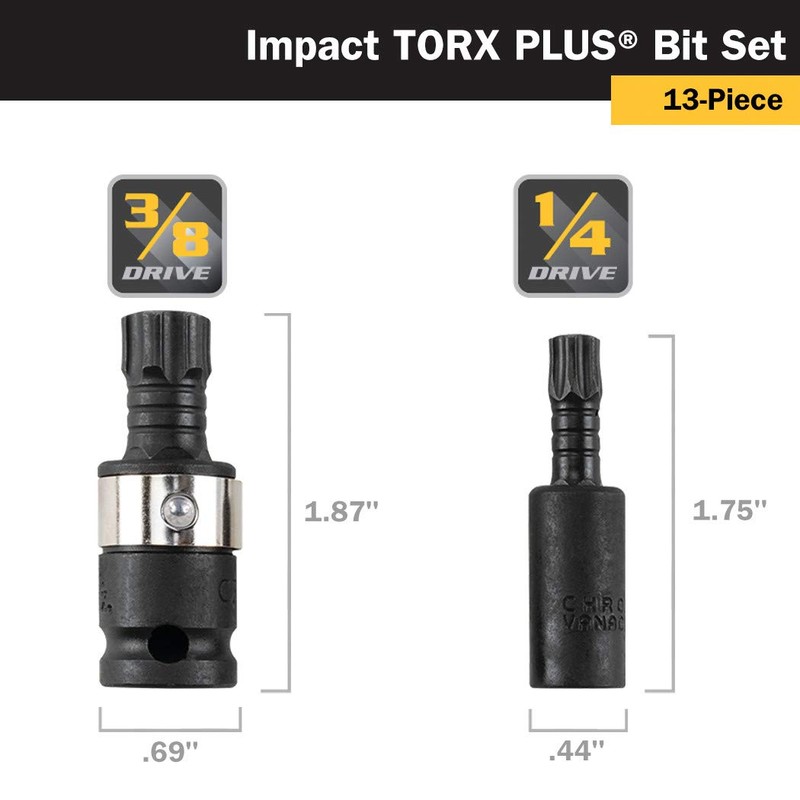 Titan 16036 13-Piece Impact Torx Plus Bit Set