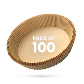 Air Fryer Disposable Paper Liners 100 Pieces Non Stick Waterproof Round Parchment Papers Unbleached Basket Bowl Liner for Cooking and Baking 6.3 Inches
