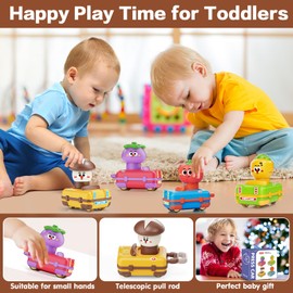 MOONTOY Press and Go Car Toys 1 2 Year Old Boys Birthday Gift, 4 Pcs Vegetable Racing Baby Car Toy for Toddlers 1-3 Infant Play Vehicle Set, Toddler Toy Age 12-18 Months 1st Birthday Gift for Boy Girl