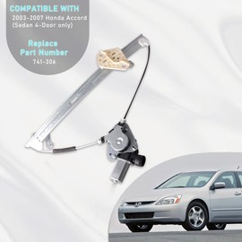 Predep Front Left Driver Side Power Window Regulator with Motor Assembly Compatible for Honda Accord 2003-2007 Replacement 741-306, 72250SDAA02