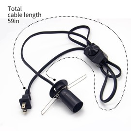 LCMLA Salt Lamp Cord with 6 Pcs 15W Bulbs 5 Feet Long Replacement for Himalayan Salt Lamp Salt Rock Lamp String Light with Dimmable Switch and Butterfly Clip Power Cord