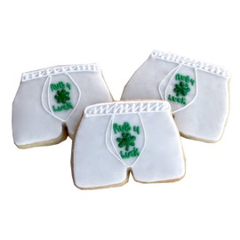 ½ Dz. Rub 4 Luck Mens Boxers Cookies! St. Patrick's Day Themed Birthday Party Favors or Gag Gift!