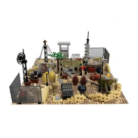 General Jim's Battle Scene Military Base Building Blocks Fort Set - 399 Pieces Historical Building Block Model Set | Includes Vehicles, Forts and Soldiers