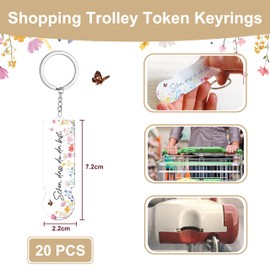 Dercylele Pack of 20 Acrylic Shopping Trolley Token Keyrings "Schön dass du da bis -Gastgeschenke Hochzeit, Geburtstage, Abschluss, Taufe Schön Das Du Da Bist Guest Gift, 20 Schön das du Da Bist, M