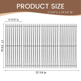 Dongftai SF410D (4-Pack) 17 3/4" Stainless Steel Cooking Grid for Brinkmann 810-3660-S, 810-3661-F, 810-9610-F, 810-9620-0; 810-6680-s Smoke Canyon GR2002401-SC-00