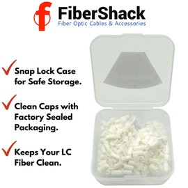Fibershack - LC Fiber Optic Dust Caps. 200 x 1.25mm LC Dust Caps in a Snap Lock Case for LC Fiber Cables and End Faces